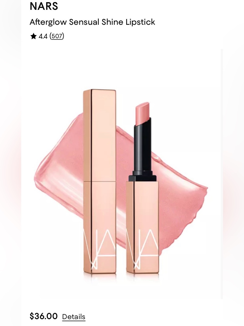 NARS Afterglow Sensual Shine Lipstick —Orgasm NIB
